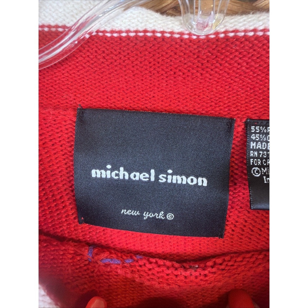Michael Simon Women's Winter Ski Mulitcolor Holiday Mock Neck Sweater XL RARE - Picture 3 of 11